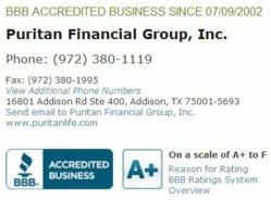 Puritan Financial Group BBB Review